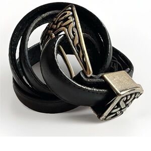 Vintage 1995 Brighton Waist Belt Celtic Knot Silver Tone Buckle Made In USA 34”